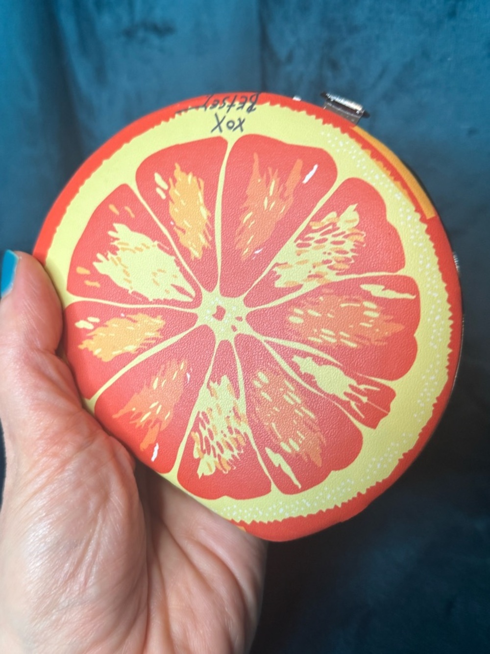 Betsey Johnson Citrus Slice Round Lipstick/Makeup Compact  - Orange & Yellow 🍊